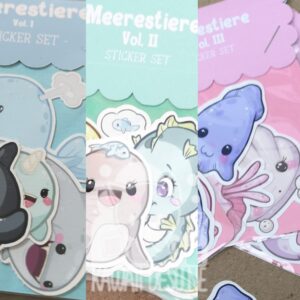 Meerestiere Sticker Komplettset I + II + III