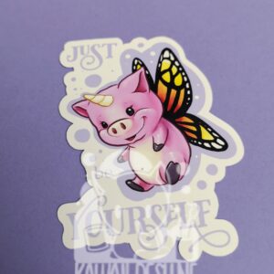 Schweinhorn Schmetterling Just be yourself Sticker