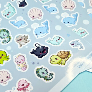 Niedliche Meerestiere Stickerbogen