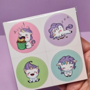 Einhorn Rund Stickerset
