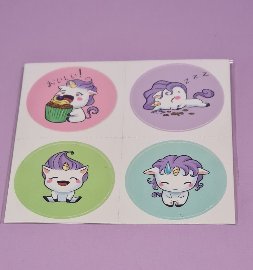 Einhorn Rund Stickerset – Bild 2